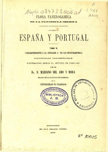 Flora fanerogámica de la Península Ibérica [...] Tomo VI