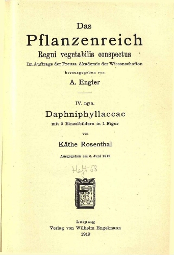 Daphniphyllaceae. In: Engler, Das Pflanzenreich [...] [Heft 68] IV. 147a