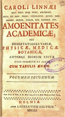 Amoenitates academicae [...] Volumen secundum