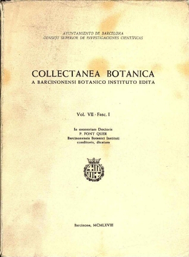 Collectanea botanica (Barcelona) [...] Vol. VII