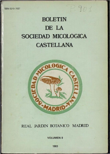 Boletín de la Sociedad Micológica Castellana. Vol. 8