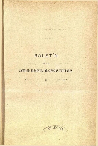 Boletín de la Sociedad Aragonesa de Ciencias Naturales [...] Tomo IV
