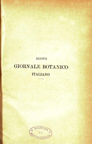 Nuovo Giornale botanico italiano. V. 25
