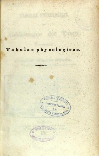 Tabulae phycologicae [...] VI. Band
