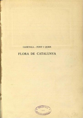 Flora de Catalunya [...] Volum V