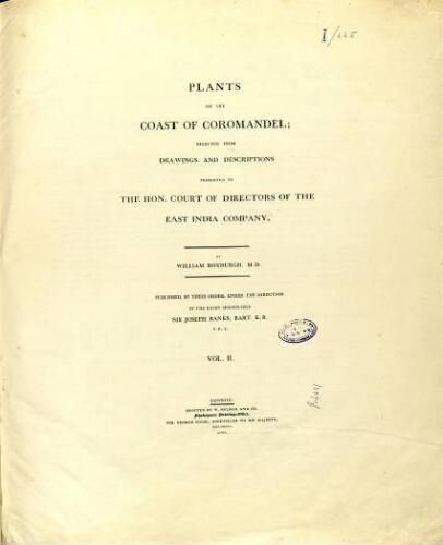 Plants of the Coast of Coromandel [...] Vol. II