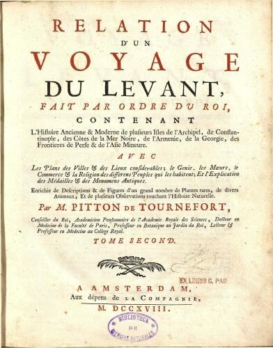 Relation d'un voyage du Levant [...] Tome second