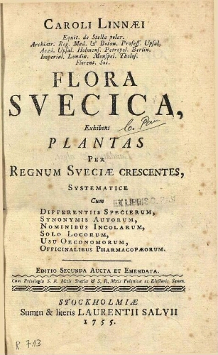 Flora Suecica [...] Editio secunda