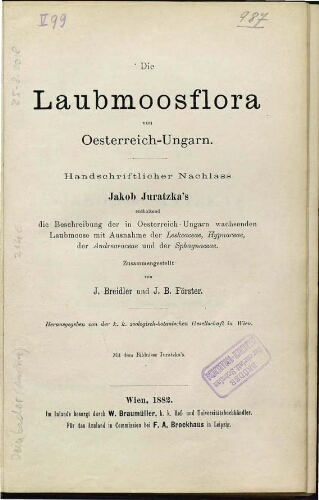 Die Laubmoosflora von Oesterreich-Ungarn