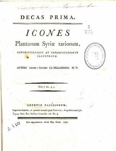 Icones plantarum Syriae rariorum [...] Decas prima