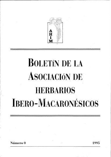 Boletín de la Asociación de Herbarios Ibero-Macaronésicos. Número 0
