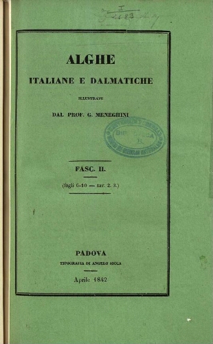 Alghe italiane e dalmatiche [...] Fasc. II