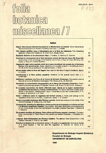 Folia Botanica Miscellanea. [Vol.] 7