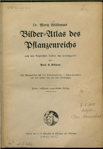 Bilder-Atlas des Pflanzenreichs. 5te, vollst. umgearb. Aufl.