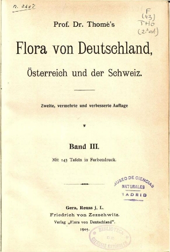 Flora von Deutschland Österreich und der Schweiz. Zweite, vermehrte und verbesserte Auflage. Band III