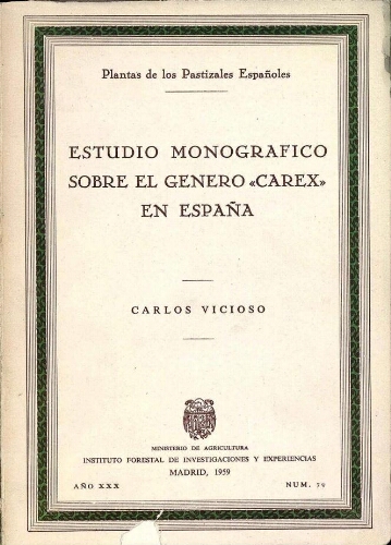 Estudio monográfico sobre el género "Carex" en España