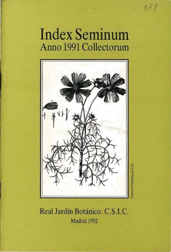 Index seminum in Horto Botanico Matritensi ... 1991