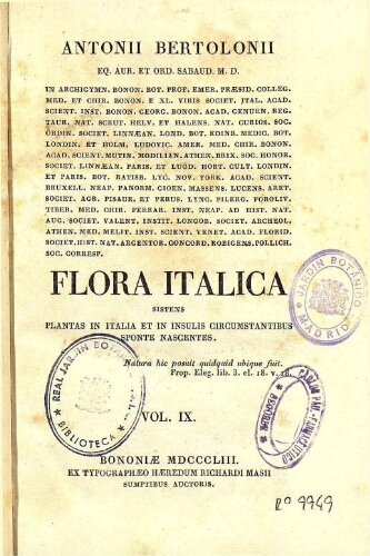 Flora Italica [...] Vol. IX
