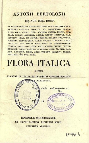 Flora Italica [...] Vol. IV