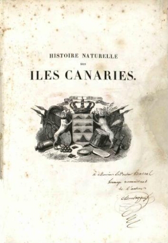 Histoire naturelle des Îles Canaries [...] Tome troisième. Deuxième partie. Phytographia canariensis. Sectio ultima