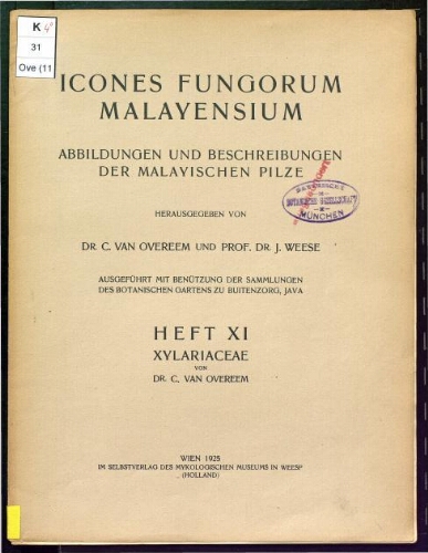 Icones fungorum malayensium. Heft 11. Xylariaceae