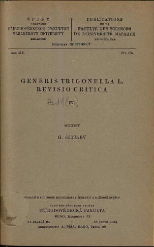Generis Trigonella L. revisio critica. IV