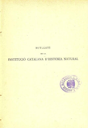 Butlletí de la Institució Catalana d'Història Natural [...] [Vol. 3]