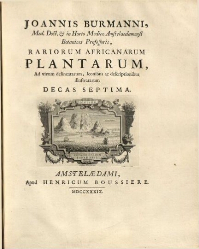 Rariorum Africanarum Plantarum [...] Decas septima