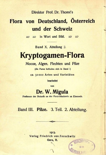 Kryptogamen-Flora von Deutschland [...] Band III. Pilze. 3. Teil. 2. Abteilung