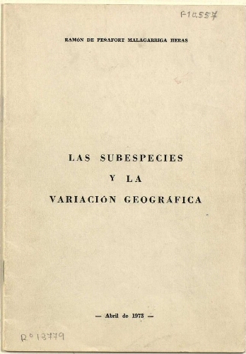Las subespecies y la variación geográfica
