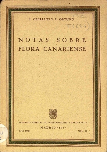 Notas sobre flora canariense
