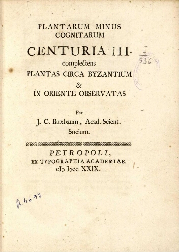 Plantarum minus cognitarum centuria III