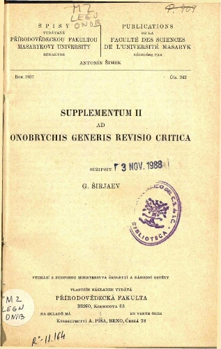Supplementum II ad Onobrychis generis revisio critica
