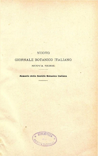 Nuovo Giornale botanico italiano. Nuova serie. V. 33