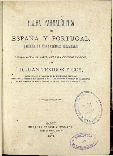 Flora farmacéutica de España y Portugal