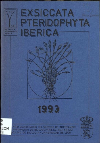 Exsiccata pteridophyta iberica. 1993 [Vol. 6]