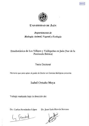 Etnobotánica de Los Villares y Valdepeñas en Jaén
