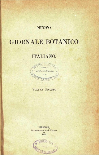Nuovo Giornale botanico italiano. V. 2