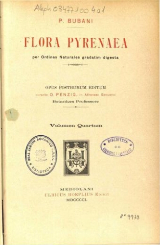 Flora Pyrenaea [...] Volumen Quartum