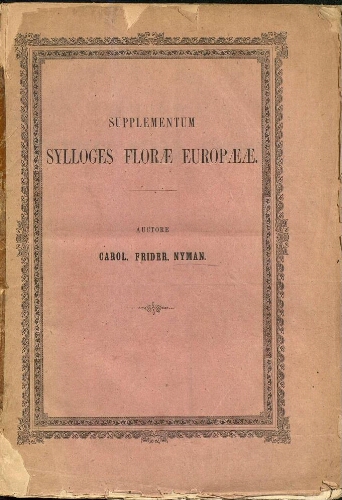 Supplementum Sylloges florae Europaeae