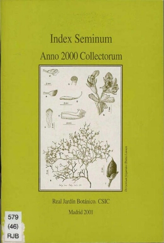 Index seminum in Horto Botanico Matritensi ... 2000