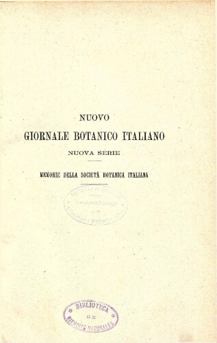 Nuovo Giornale botanico italiano. Nuova serie. V. 17
