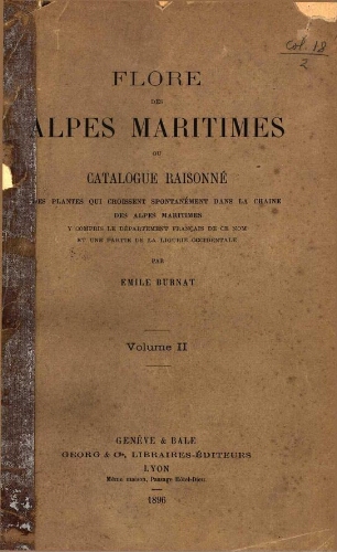 Flore des Alpes maritimes [...] Volume II