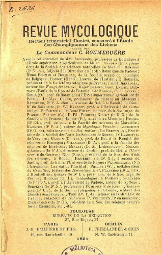 Revue mycologique [...] [Treizième année] 1891