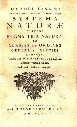 Systema naturae [9.ª ed.]
