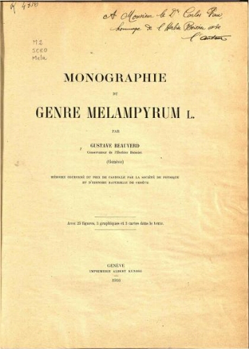 Monographie du genre Melampyrum L.