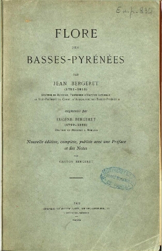 Flore des Basses-Pyrénées [...] Nouvelle édition