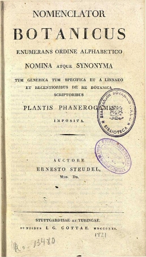 Nomenclator botanicus [...] plantis phanerogamis