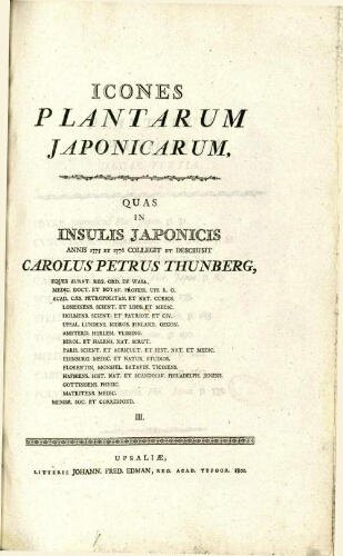 Icones plantarum Japonicarum [...] [Decas] III