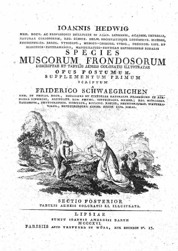 Species muscorum frondosorum [...] Supplementum primum [...] Sectio posterior